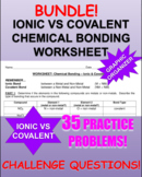 BUNDLE! Ionic vs Covalent Chemical Bonding Practice Worksh