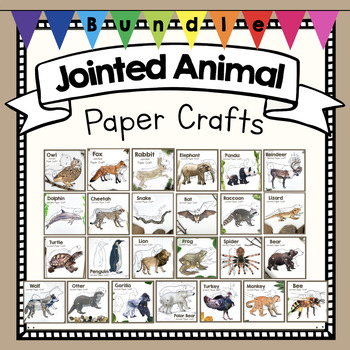 Preview of BUNDLE | Jointed Animals | Articulated Craft |Printable Paper Templates