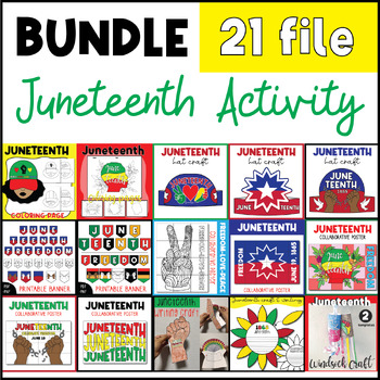 Preview of BUNDLE - Juneteenth Activities Crafts Packets | Celebration Idea for Kids.