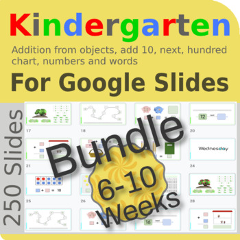 Preview of BUNDLE Kindergarten 10 Slides everyday For Google Slides WEEKS 06-10