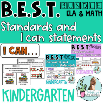 Preview of BUNDLE! Kindergarten Florida B.E.S.T. Standards for Reading and Math!