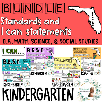 Preview of BUNDLE! Kindergarten Standards! BEST ELA & Math, Science, and Social Studies