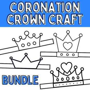 Preview of Birthday and Coronation Crown King Queen Headband Set Printable Craft Templates