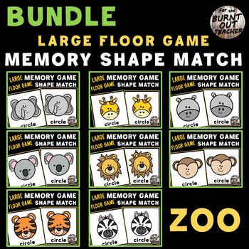 Preview of BUNDLE LARGE MEMORY MATCH FLOOR GAME SHAPE SHAPES MATCHING ZOO ANIMALS