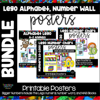 LEGO Classroom Decor | Letters Numbers Wall Posters