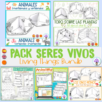 Preview of Living things Bundle- Seres Vivos- English and Spanish