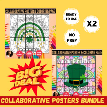 Preview of BUNDLE La Saint-Patrick Collaborative Poster:Activité Amusante et Interactive x2