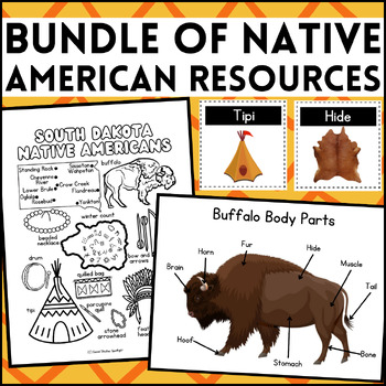 Preview of BUNDLE | South Dakota Native American Unit | Lakota Sioux| Kids Games Activities
