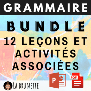 Preview of BUNDLE - Le Point de Grammaire - 12 leçons complètes de grammaire en français