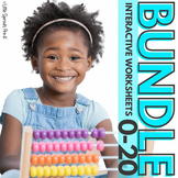 BUNDLE | Learning Numbers 0-20, Interactive Worksheets for