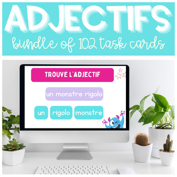 Preview of BUNDLE Les Adjectifs | BOOM CARDS French Adjectives