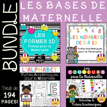 Preview of BUNDLE Les Bases de Maternelle – Fiches Académiques et Activités