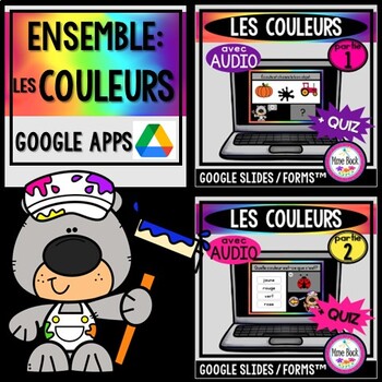 Preview of BUNDLE: Les couleurs, Google Slides™ + 2 quiz