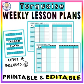 BUNDLE! Lesson Plans, Attendance, Grade Book, & Class Roster - TURQUOISE