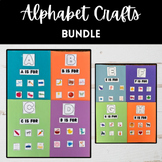 Preview of BUNDLE Letters A-Z Alphabet Fine Motor Crafts for Preschool, Pre-K and K