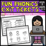 Fun Phonics Exit Tickets - Level 2 Units 10-12 - Printable