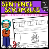 Sentence Scrambles for Level 2 Fun Phonics Units 7-9 - Cut