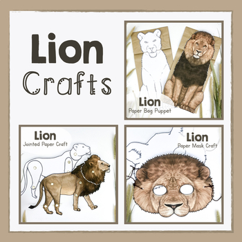 Lion Paper Mask Printable Africa Animal Craft Activity Template