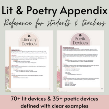 Preview of BUNDLE: Literary Devices and Poetry Appendix, Reference Dictionary for Teachers