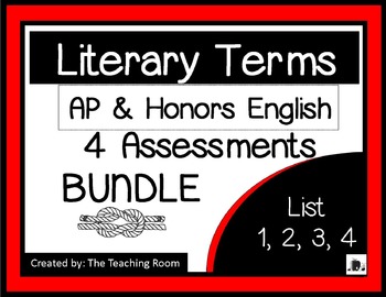 Preview of Literary Terms BUNDLE List 1-4 (AP & Honors English)