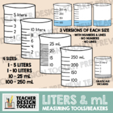 234 images! Liters and mL Measuring Cups Clip Art - Liquid