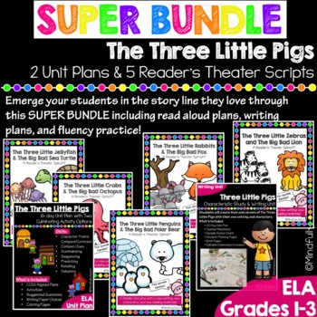 Preview of BUNDLE: Little Pigs Reading Unit + Writing Unit + 5 Reader's Theater Scripts