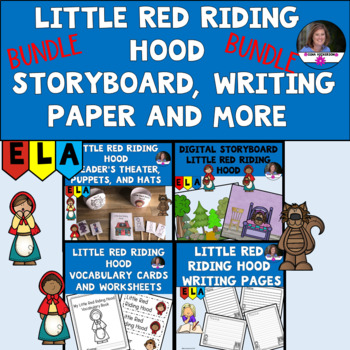 Preview of BUNDLE Little Red Riding Hood Story Board, Writing Paper, and More