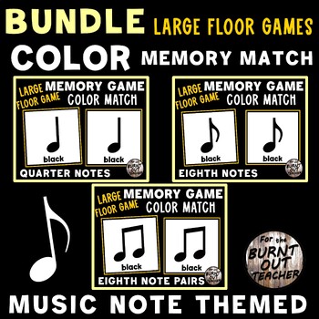 Preview of BUNDLE MUSIC NOTES LARGE MEMORY MATCH FLOOR GAME COLOR MATCHING COLORS