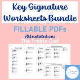 BUNDLE - Major Key Signatures - Treble Clef - Fillable PDFs