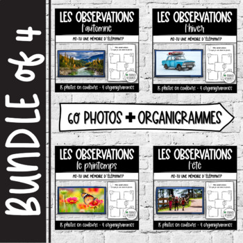 Preview of BUNDLE: Making observations 4 seasons observe and write en Français