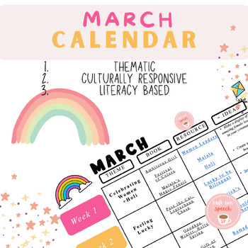 Preview of BUNDLE: March Activities and Lesson Planning Guide Monthly Calendar