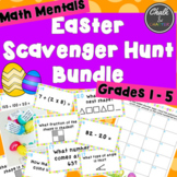 BUNDLE - Math Mentals Easter Scavenger Hunt Grades 1-5