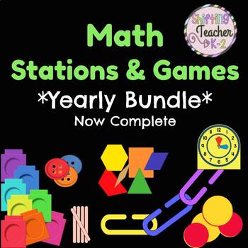 Preview of Math Stations & Games - Yearly Bundle