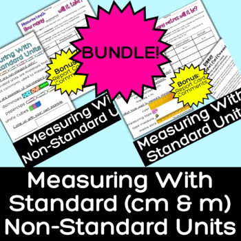 BUNDLE Measuring with Non-Standard and Standard Units Centimetres ...