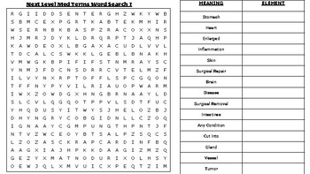 Preview of BUNDLE! Medical Terminology Word Search Puzzle Set: 24 Puzzles; 350 Elements!