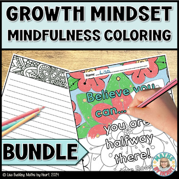 Preview of Growth Mindset Coloring Pages & Mindfulness Journal Pages Printable SEL BUNDLE
