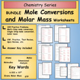 BUNDLE - Mole Conversions and Molar Mass Worksheets