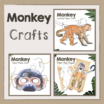 Preview of BUNDLE | Monkey | Printable Paper Craft Templates | Monkeys