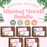 BUNDLE Montessori Pink Series Missing Vowels SHORT A,E,I,O