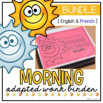 Preview of BUNDLE Morning Adapted Work Binder® ( English and French )