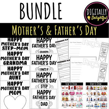 Preview of BUNDLE: Mother's and Father's Day Persuasive Writing, Books, & Directed Drawing