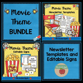 BUNDLE: Movie Theme Newsletters and Editable Signs