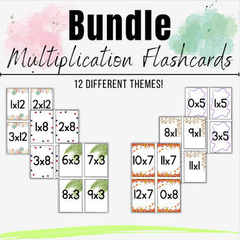 Preview of BUNDLE - Multiplication Fact Fluency Practice - Seasonal/Themed Flashcards