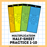 BUNDLE: Multiplication Half-Sheets 1-10