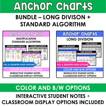 Preview of BUNDLE: Standard Algorithm & Long Division Notes and Anchor Charts
