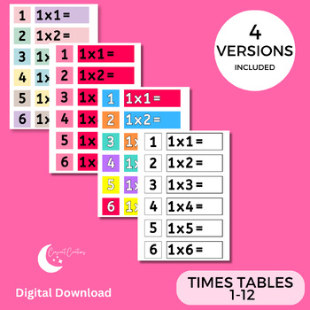Preview of BUNDLE ** Multiplication Times Tables  | Skip Counting | Task Cards | Task Boxes