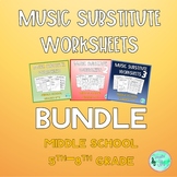 BUNDLE Music Substitute Worksheets for Middle School