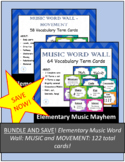 BUNDLE - Music Word Wall - 122 Music and Movement Terms - 