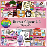 Home Clipart I (Living Room, Bedroom, Bathroom, Kitchen Fu