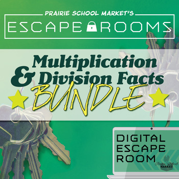 Preview of BUNDLE NO-PREP Math Escape Rooms - Multiplication & Division Fact Families 1-10